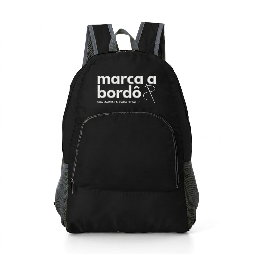 Mochila Nylon Dobrável 21 L Personalizada para uniformes e brindes corporativos